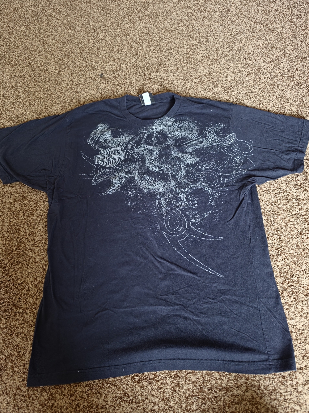 Harley-Davidson Las Vegas Nevada Skull Graphic Black T-Shirt Size XL Y2K VTG
